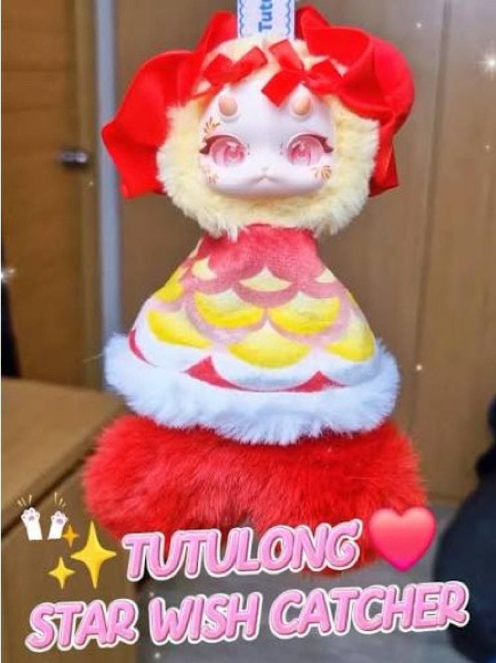 Star Wish Catcher Plush Charm - Red, Yellow, White